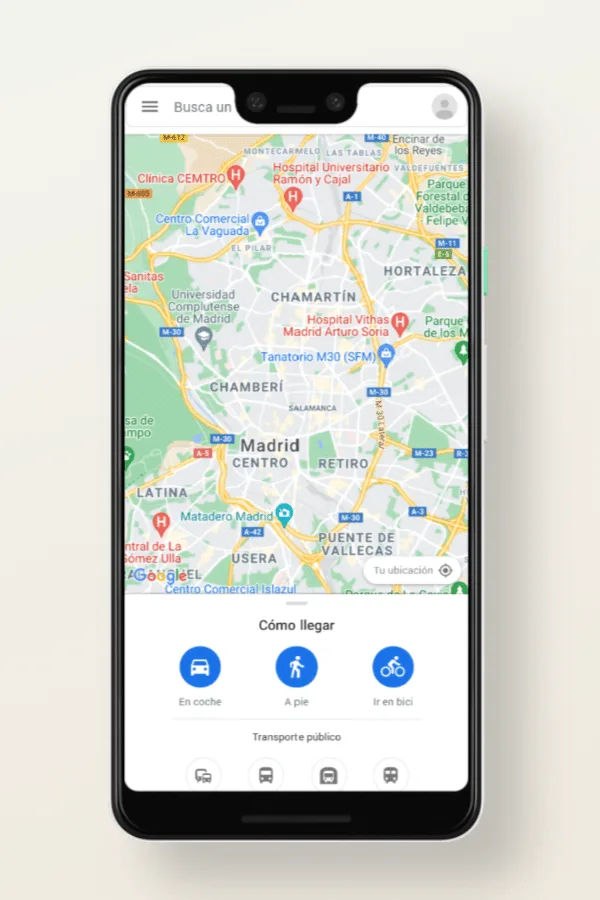 Google Maps, versión sitios web para móviles