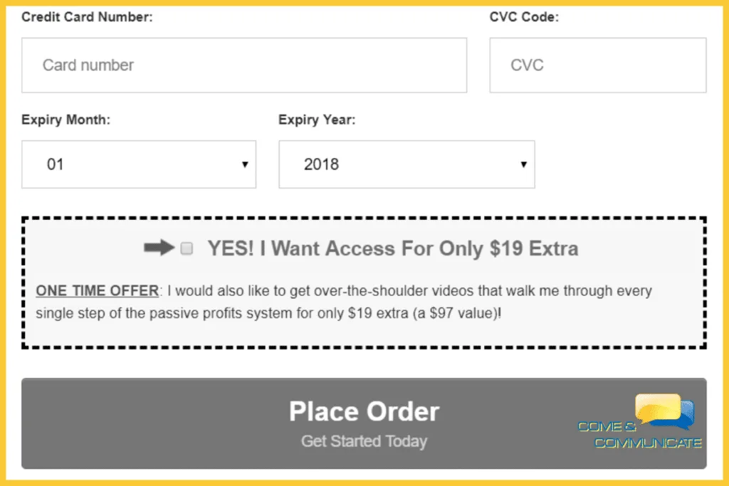 Ejemplo de Order Bump: Oferta Única – Upsell