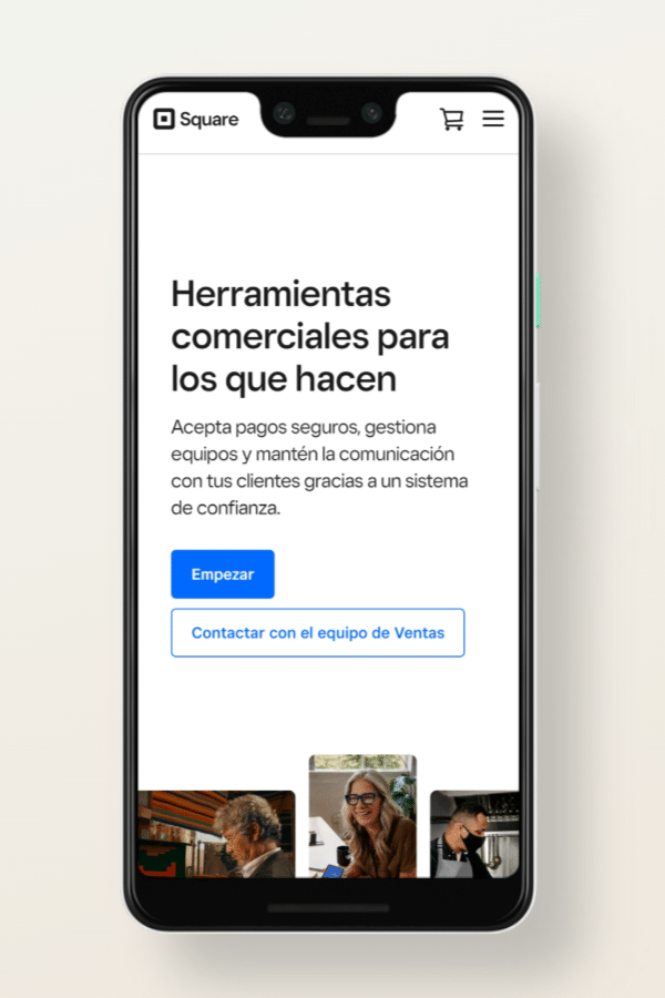 Los 21 mejores ejemplos de diseño de sitios web para móviles Square, versión sitios web para móviles