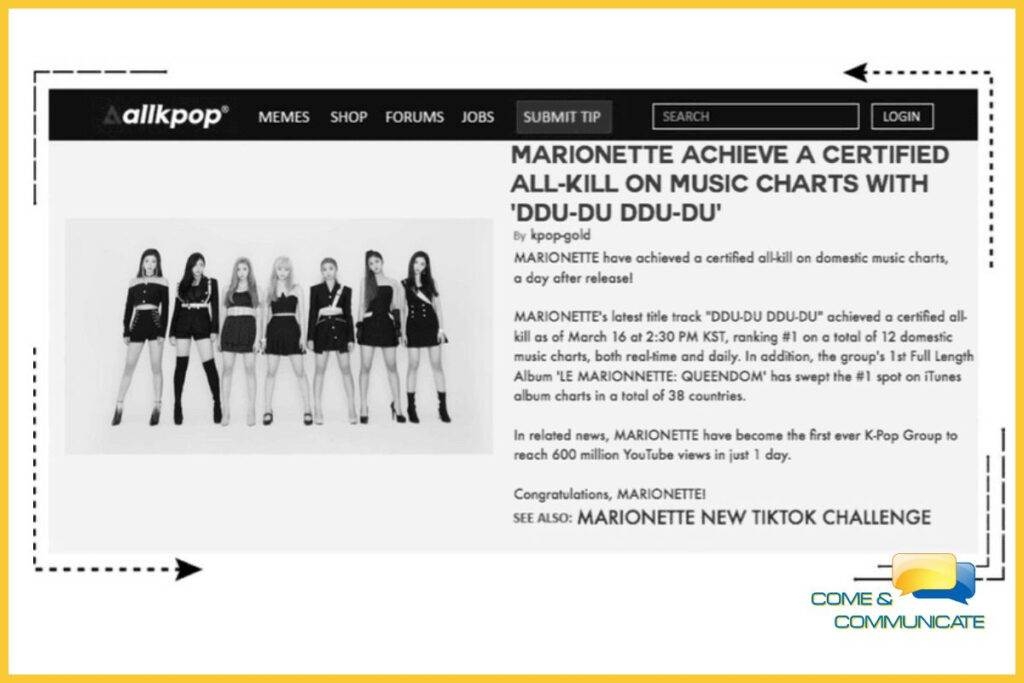 Cómo optimizar una página web para móviles Test de usabilidad de Nielsen en página coreana AllKpop.