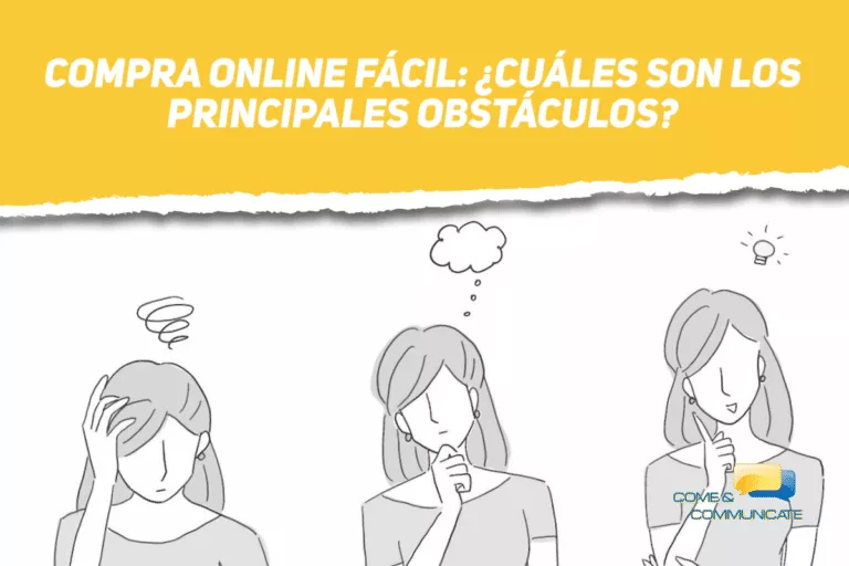 Ilustración de una chica que tiene problemas para comprar y después encuentra soluciones para una compra online fácil