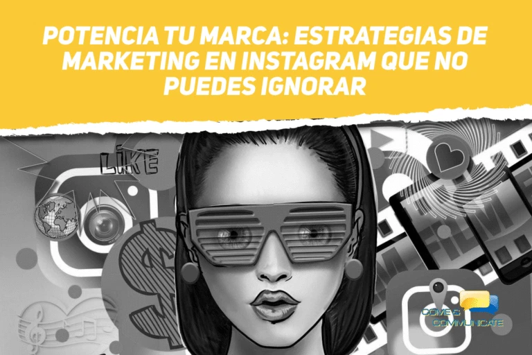 Ilustración de una chica rodeada de logotipos de Instagram