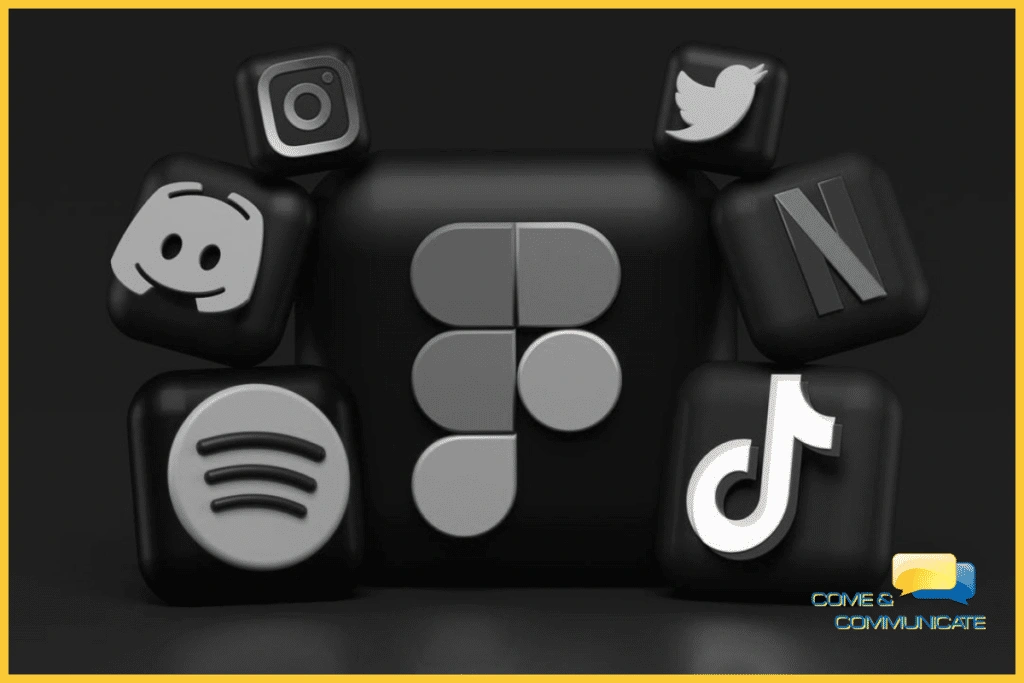 Iconos de Redes Sociales en blanco y negro