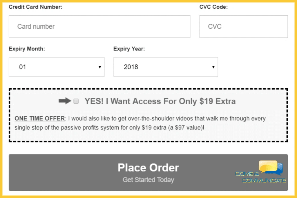 Ejemplo de Order Bump: Oferta Única – Upsell