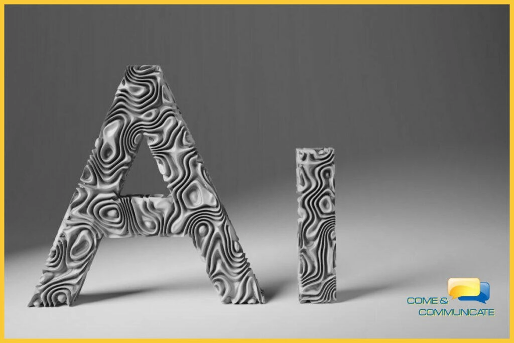 Letras de AI, Artificial Intelligence, que en español significa IA, Inteligencia Artificial.