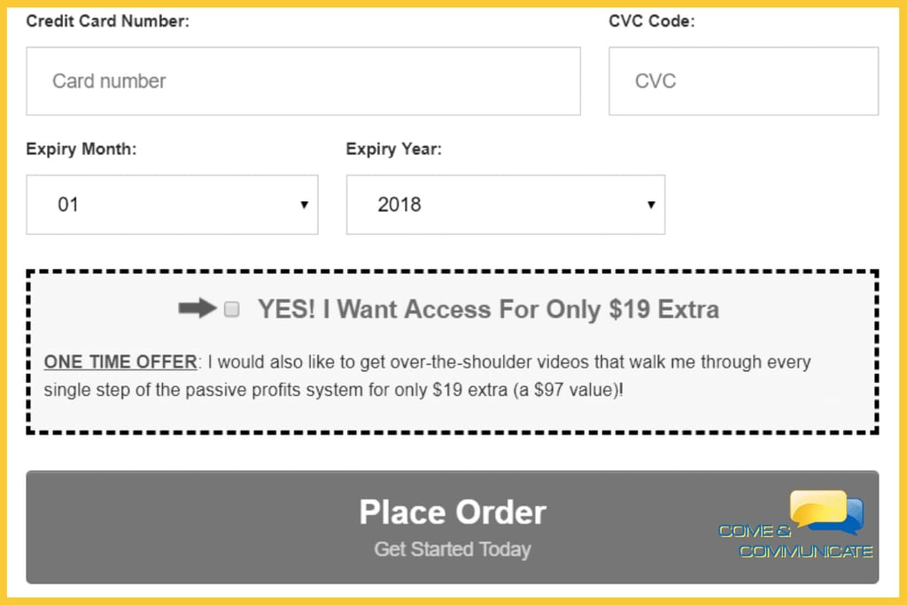 Ejemplo de Order Bump: Oferta Única – Upsell