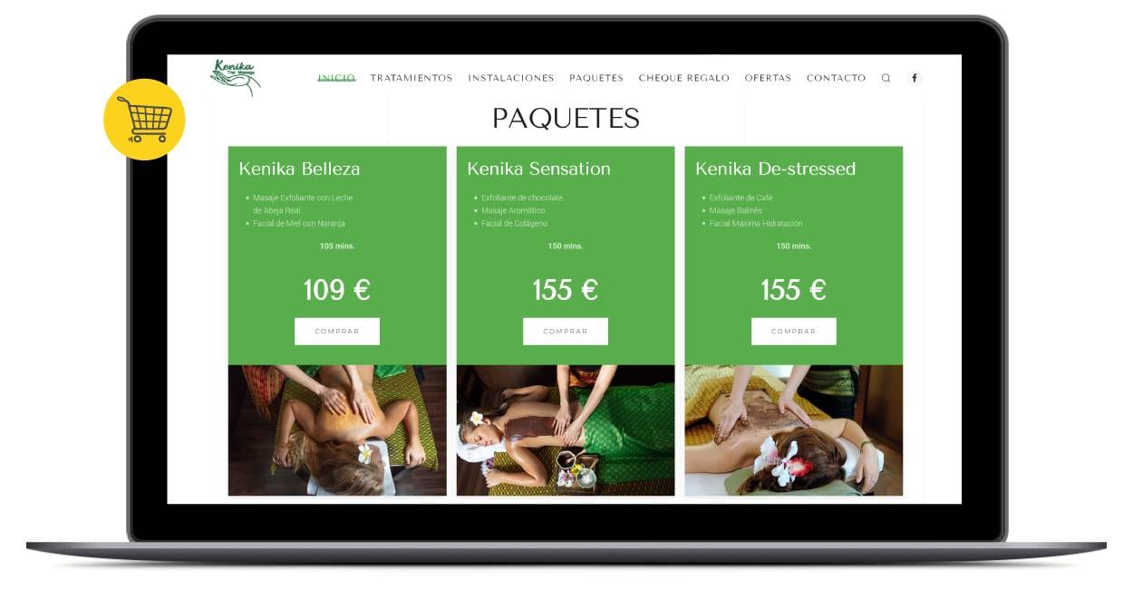 Pantallazo Portfolio de Tiendas Online Kenika Thai Massage