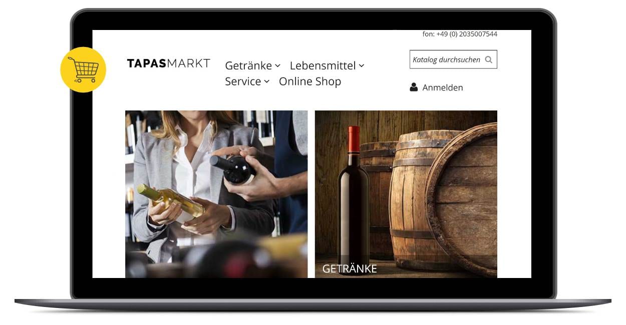 Pantallazo Portfolio de Tiendas Online Tapas Markt