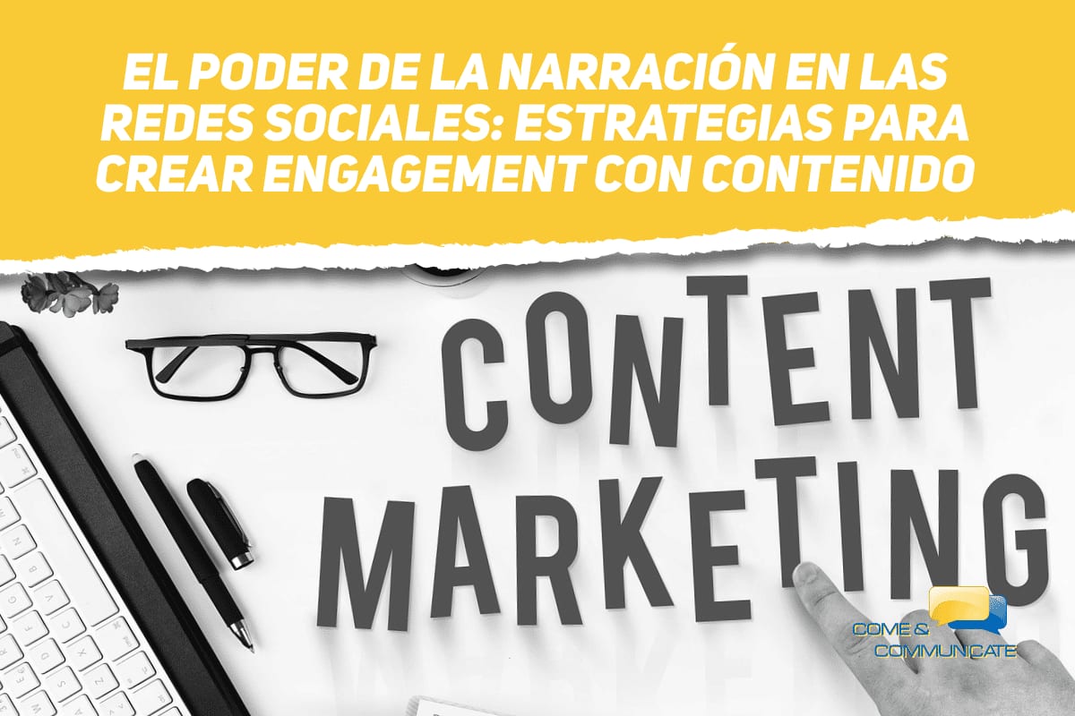 Letras en negro y en mayúsculas sobre fondo de escritorio "CONTENT MARKETING", para ver como crear engagement con contenido