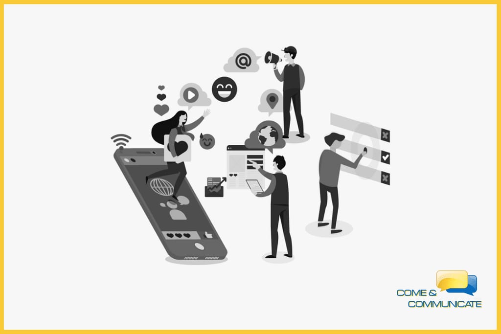 Infografía corporativa de Come & Communicate con las claves y pasos esenciales para ejecutar con éxito una estrategia de redes sociales para empresas rentable.